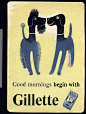 Title Gillette  Collection Eckersley Archive: University of the Arts London  Designer Tom Eckersley  Date	c1960