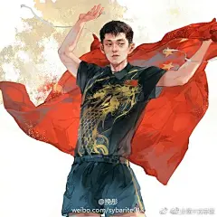 #动漫#被这组漫画炸出来了，这画风好燃啊啊啊啊。张继科小迷妹表示把持不住帅哭！！画师：挽彤 ​​​​