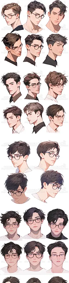 AI动漫男生头像表情插画素材 日系二次元人物临摹图 游戏角色设定-淘宝网