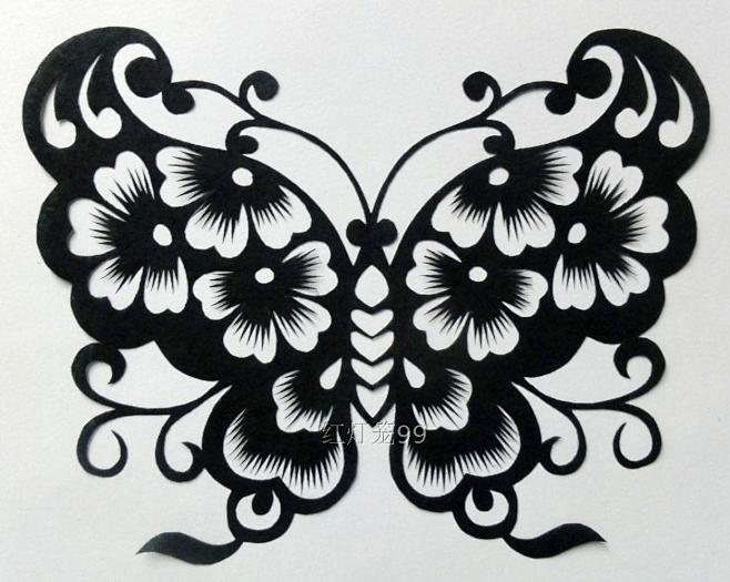 17:41:21剪纸窗花蝴蝶18*14纯手工剪纸窗花/作品-淘宝网1喜欢线条美