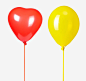 红色和黄色气球高清素材 庆贺 彩色 心形气球 橡胶 氦气 浪漫 红色和黄色气球 装饰 免抠png 设计图片 免费下载