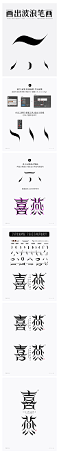 喜燕-唯美古风矢量字体笔画拼字+笔画素材 