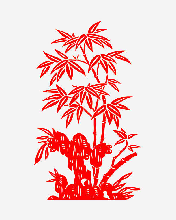 中国风元素竹剪纸高清素材 中国元素素材 中国风 剪纸 竹 竹剪纸 红色 免抠png 设计图片 免费下载