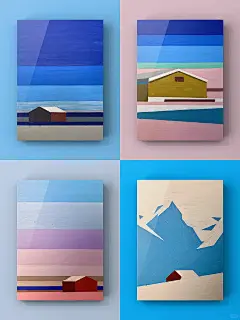 油画棒--超简单几何系列/大色块/插画