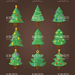 圣诞树  - 源文件下载【酷图网】圣诞树,植物,树木,圣诞节,贺卡装饰,节日,圣诞元素