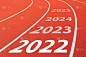 红色跑道与新的一年2022概念