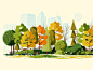Fall in the City building park wood pine nature flower grass foliage skyline tree leaves