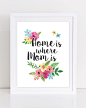 Mother Print, Mom Printable, Mother's Day Print, Printable Art, Floral Wreath Art, Inspriational Mom Quote, Mother's Day Gift, For Mom