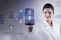 13款人工智能未来科技指纹认证投影科学技术数据化合成海报PSD素材