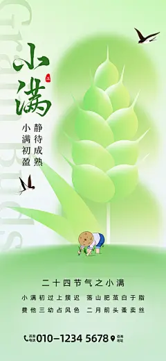 二十四节气小满海报