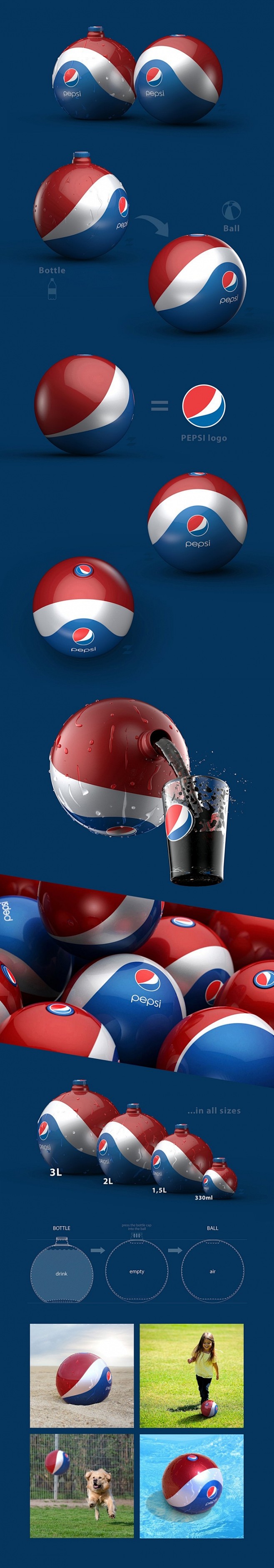 Pepsi 百事可乐橡胶球瓶包装概念设计...