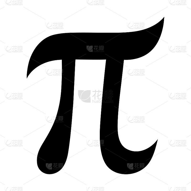 希腊字母PI。数学常数的符号。孤立矢量插图，图标。