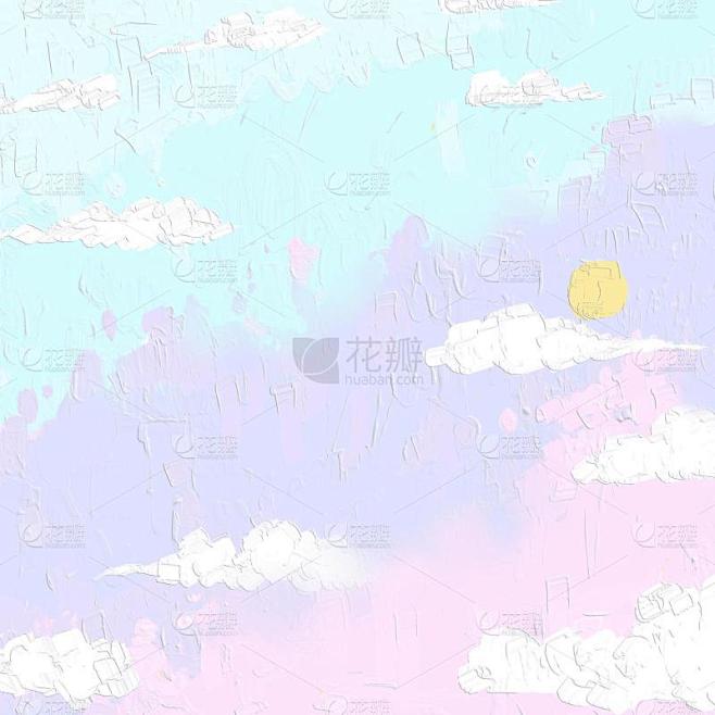手绘-油画棒背景-白昼