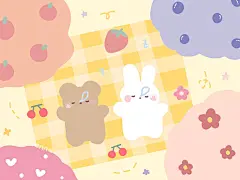 可爱插画ipad壁纸    cr.菜几几呦 