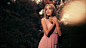 People 1920x1080 women model blonde long hair women outdoors nature Ivan Gorokhov trees pink dress juicy lips bare shoulders Mary Jane Maria Puchnina