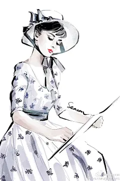 #时尚# #插画#--她迷人优雅，她美丽善良，她是在人间的天使--永恒经典 Classic fashion icon #Audrey Hepburn# #奥黛丽·赫本# ​​​​