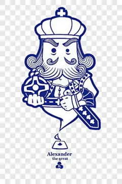 扑克牌Q版蓝色色KING卡通手绘PNG图片 来自PNG搜索网 pngss.com 免费免扣png素材下载！