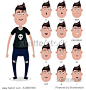 Man character for your scenes.Character ready for animation. Funny cartoon.Vector illustration isolated on white background. Set for character speaks animations.