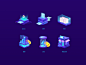 2.5D  icon drawing 插画、ui