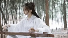 古风美女佛系白衣清纯写真 古装头像壁纸 美人抚琴