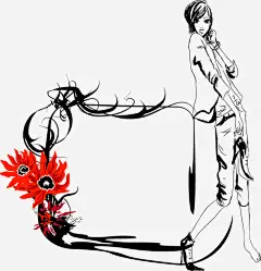 手绘抽象人物花藤图案高清素材 手绘 抽象人物 花藤图案 免抠png 设计图片 免费下载