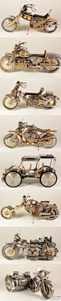 Dmitry Khristenko用旧手表做出的精美的摩托车模型
看出机械表的魅力了吧