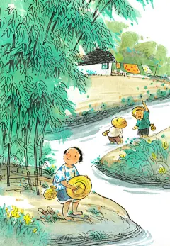  【插画师@肚子杜杜的插画作品欣赏】—— 那年夏日
插画师@肚子杜杜 的一组水彩童年主题插画，温暖治愈的配色将儿时美好的日常描绘下来，不禁让人回想起那段绿意葱葱小鸟叽叽喳喳的夏天！