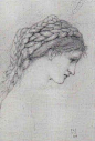 Edward Burne-Jones - Study of a Girl with braided hair