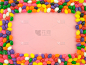 背景,软糖,粉色背景,边框,水平画幅,无人,小吃,甜点心,豆,紫色