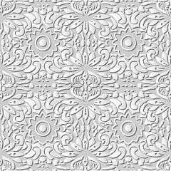 3D纸艺术图案曲线圆十字花万花筒