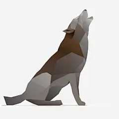 几何形的狼动物设计ai免抠素材_新图网 https://ixintu.com 动物设计 狼 几何形 创意 卡通 矢量图 灰色