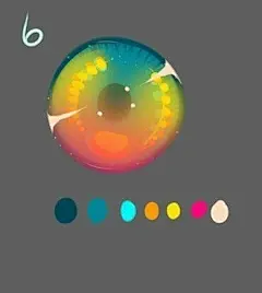 一组国外大神的动漫人物眼睛配色参考，自己收藏，转需~ ​​​​