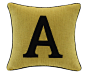 棉麻贴布绣抱枕 样板间儿童房沙发个性字母A字抱枕靠垫靠包 黄-淘宝网