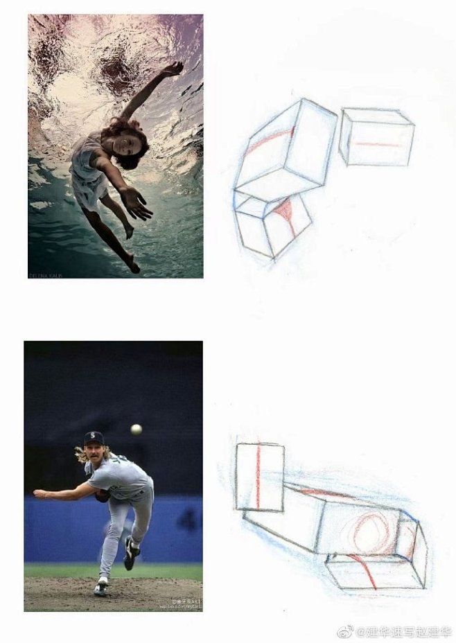 人体动态、透视、体块绘画素材参考
.
b...