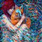 精致色彩斑斓的纽约布鲁克林艺术家Iris Scott手指画印象主义风格作品 [31P] (29).jpg.jpg