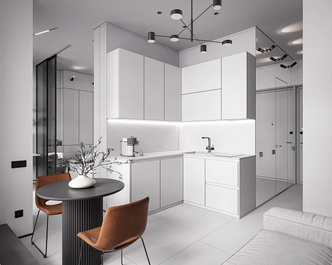 visualization interior design architecture archviz Render Modern Design-花瓣网