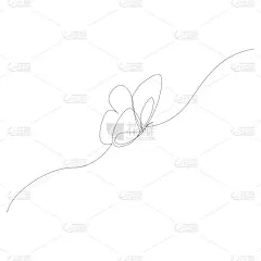 线条飞舞的蝴蝶剪影设计。手绘极简主义风格矢量插图