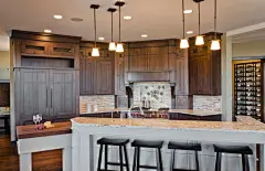 厨房实木家居装修摄影图