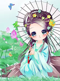 Q版古装古风男女人物动漫素材资料