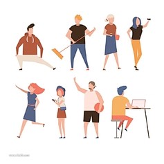 体育休闲娱乐人物插画AI矢量素材_免费素...