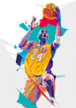 The black mamba Kobe Bryant la lakers k24 mvp NBA legend basketball fanart WPAP