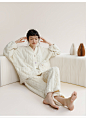 红豆女士睡衣珊瑚绒加厚提花秋冬法兰绒2021年新款宽松家居服套装-tmall.com天猫