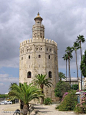 【Torre del Oro】——La Torre del Oro de Sevilla es una torre situada en el margen izquierdo del río Guadalquivir, junto a la plaza de toros de la Real Maestranza.【黄金塔】——西班牙塞维利亚的黄金塔是一座位于瓜达尔基维尔河左岸，靠近皇家玛埃斯特朗萨斗牛场的高塔。