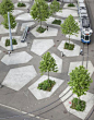 public space concrete pattern