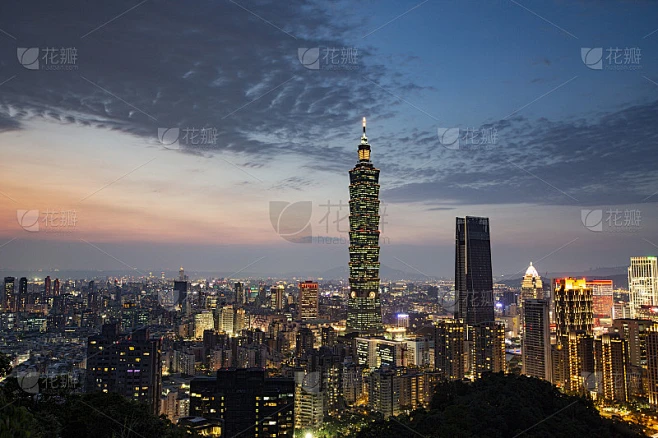 俯瞰台北的城市建筑素材-花瓣网