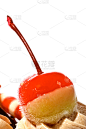 樱桃,在上面,冰淇淋派,垂直画幅,水果,蛋糕,冰,背景分离,小吃,甜点心