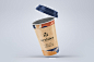 一次性咖啡纸杯包装/图案设计样机 Take Away Paper Coffee Cup Mockup - 设汇