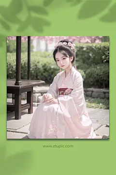 数字艺术古风少女插画-众图网