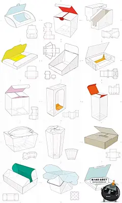纸盒纸箱礼盒产品包装刀模图折叠平面展开图分割AI矢量设计素材