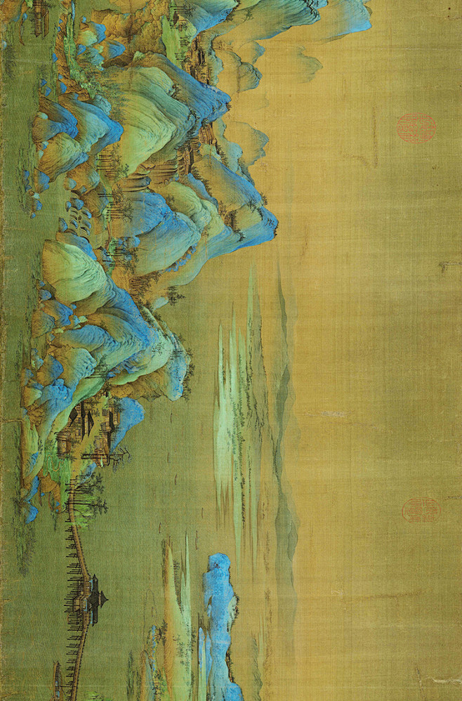 14G王希孟千里江山图全卷北宋国画水墨山水高清电子人物风景素材-淘宝网